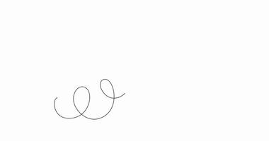 Flying bird, seagull is drawing as single continuous line in minimalism, artistic animation online, continuous movement of the contour of the drawing, animation of drawing line 4k video