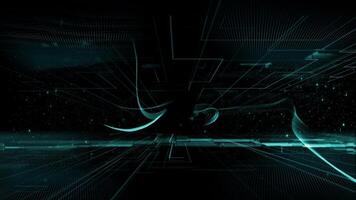 sci-fi futuristic grid landscape with changing colors. Digital cyber moving surface, suitable for design, style, backdrop, space for text, and patterns. video