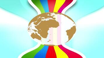 Globe representating Green Environment on a colorful background Animated Rotating Globe video