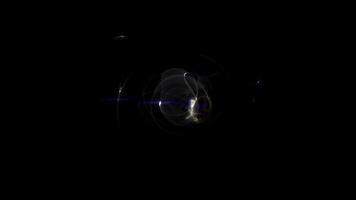 Looped distortion waves on an abstract particle sphere. A bright ball emits light. Continuous distortion waves on an abstract particle sphere. video