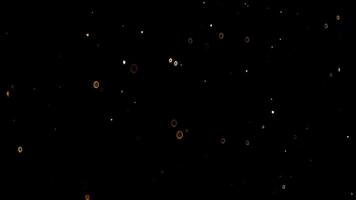Gold Particles Moving Background. Rapidly moving energy wave with flashing lights. Particles rising from below. Golden dust particles flickering against a black background. video