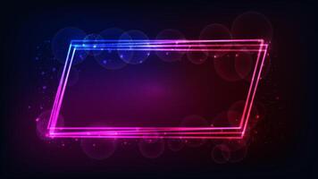 Neon frame with shining effects and sparkles vector