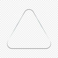 Silver glowing rounded triangle frame vector