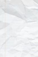 White clean crumpled notebook paper with lines vector