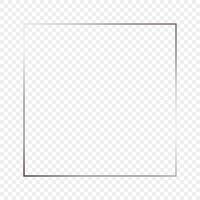 Silver glowing square frame vector