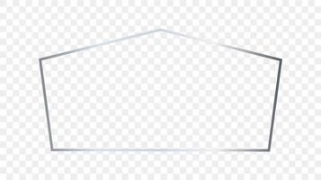 Silver glowing tetragon shape frame vector