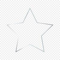 Silver glowing star shape frame vector