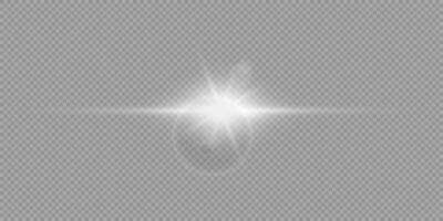 White horizontal light effect of lens flares vector