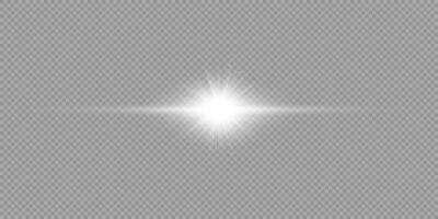 White horizontal light effect of lens flares vector