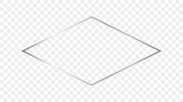 Silver glowing rhombus shape frame vector