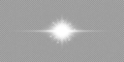 White horizontal light effect of lens flares vector
