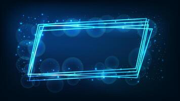 Neon frame with shining effects and sparkles vector