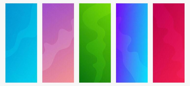Modern colorful gradient background with wave lines vector