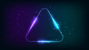 Neon frame with shining effects and sparkles vector