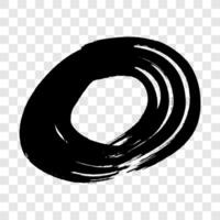 Black grunge brush strokes in circle form vector