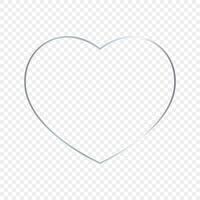 Silver glowing heart shape frame vector