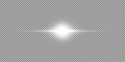 White horizontal light effect of lens flares vector