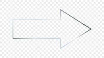 Silver glowing arrow shape frame vector