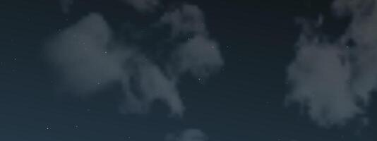 Night sky with clouds and many stars vector