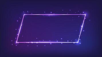 Neon frame with shining effects vector