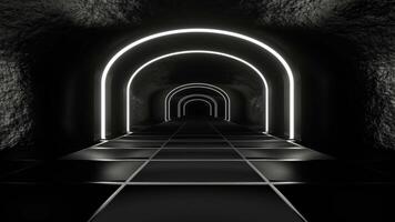 White Dungeon Tunnel Background VJ Loop in 4K video