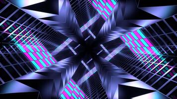 Cyan and Pink Neon Spike Tunnel Background VJ Loop in 4K video