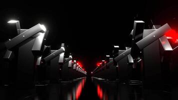 Red and White Cyberpunk Garden Valley Background VJ Loop in 4K video