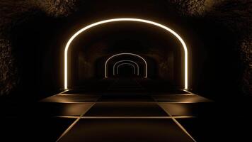 Purple and Yellow Dungeon Tunnel Background VJ Loop in 4K video