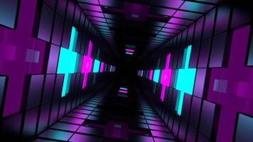 Cyan and Pink Neon Plus Tunnel Background VJ Loop in 4K video