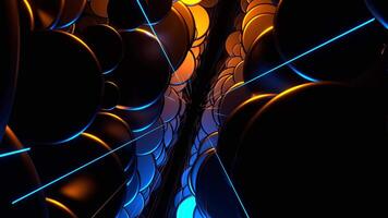 Orange and Blue Abstract Circles Shape Movement Background VJ Loop in 4K video