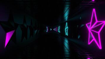 cyan und Rosa Blitz Star Tunnel Hintergrund vj Schleife im 4k video