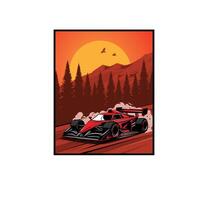 auto sport on speed way illustration vector