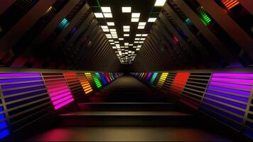 Multicolor Hexagon Neon Equalizer Stairs Background VJ Loop in 4K video