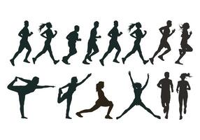 Runner silhouette illustration isolated black object on white background for background design. vector