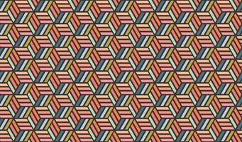 Abstract seamless pattern of colorful geometric cubes vector