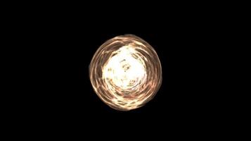 Fiery Glowing Sphere with Swirling Patterns on Black Background video
