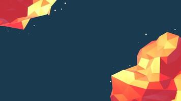 3d loop animation, cartoon, art, design, wallpaper. random low polygonal abstract motion graphic design background. with blue background video