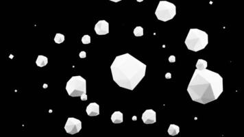3d animation, art, cartoon, wallpaper, a bunch of white small stones rotating in a circle on a black background video
