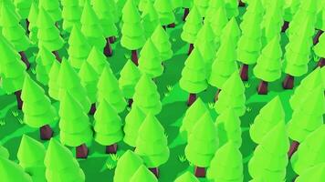 low poly forest scene animation loop seen from above, with a beautiful bright atmosphere video