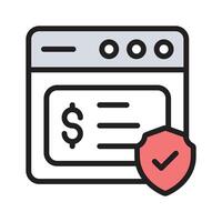 A website with a payment sign shows an elegant design icon of secure banking website vector