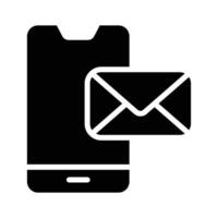 A mobile phone with a chat bubble shows a send message icon vector