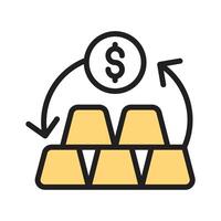 Convert gold into money and vise versa easily with the gold conversion icon vector