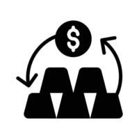 Convert gold into money and vise versa easily with the gold conversion icon vector
