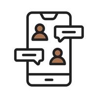 Engage in conversations with a flat chatting icon for easy communication vector