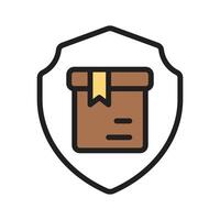 Delivery insurance icon signifies coverage for safe and secure shipment of goods or parcels vector