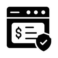 A website with a payment sign shows an elegant design icon of secure banking website vector