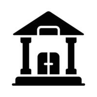 Bank Building Icon shows your trusted place for all financial services and transactions vector