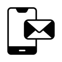 A mobile phone with a chat bubble shows a send message icon vector