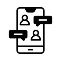 Engage in conversations with a flat chatting icon for easy communication vector