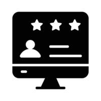 Profile review icon indicates checking and improving profiles for feedback or updates vector